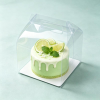 Boîte à gâteau en plastique PET entièrement transparente Cholyn CLP-PSO-F101 avec poignée, doublure intérieure recyclable, épaisseur 0,3 mm, soins personnels