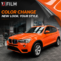 YAJIU Vinilo Autoadhesivo para Envolver Autos, Color Naranja Racing Magic Gold, Vinilo para Cambiar el Color de la Carrocería