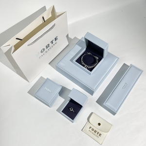 Forte Macaron màu Nhẫn cưới Mặt dây chuyền Hộp biểu tượng tùy chỉnh PU da hộp đồ trang sức mới đến với phong cách đơn giản bao bì - Product Image 1