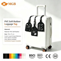 Étiquette de bagage souple en PVC à motif imprimé, ultra-légère, pour identification de bagages, anti-perte, pour valise de voyage, pour bagages à enregistrer