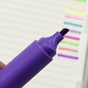 Kawaii pequeño <span class=keywords><strong>pastel</strong></span> fluorescente multi resaltado pintura marcador pluma suministros de oficina mini escuela estética pluma 10 color marcador conjunto - Product Image 3