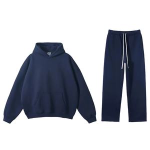 ชุดเสื้อฮู้ดผ้าคอตตอนหนักแบบลำลองผ้าฟลีซทรงสลิมฟิตพิมพ์โลโก้ว่างแบบกำหนดเอง TKAN258D - Product Image 2