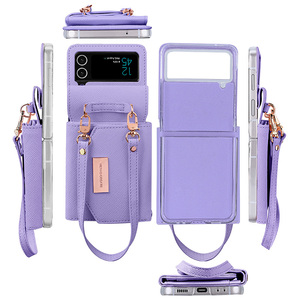 Funda de Cuero Lisa para Teléfono Móvil de Lujo Vietao Dropshipping, Funda para <span class=keywords><strong>Z</strong></span> <span class=keywords><strong>Flip</strong></span> 6 5, Fundas para <span class=keywords><strong>Galaxy</strong></span> <span class=keywords><strong>Flip</strong></span> <span class=keywords><strong>4</strong></span> 3 5g, Funda para Teléfono Rosa Morado - Product Image 4