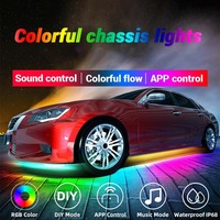 Kit d'éclairage d'ambiance pour voiture, contrôle par application, bande LED RGB sous le châssis, éclairage néon pour carrosserie, bande LED pour voiture
