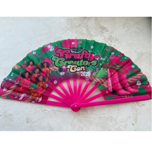 Grand ventilateur de sororité Phi Delta <span class=keywords><strong>Kappa</strong></span> de 33cm pour fille africaine Clack personnalisé Clapping Folding Clapper Carnaval Accessoire plastique Ventilateur à main - Product Image 6