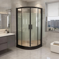 Cabine de douche moderne métallique luxueuse, portable, modulaire, légère et écologique, avec base de salle de bain intégrée