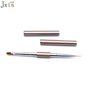 Pinceles Jiexia Personalizados de Doble Cara con Delineador Metálico y Punta Plana Ovalada para Uñas de Gel UV - Product Image 2