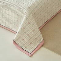 3Pcs Quilt Set Twin Queen size Beige Floral Reversible Bedspread Coverlet Set Soft Lightweight Bed Cover (1Quilt + 2Pillow shams)