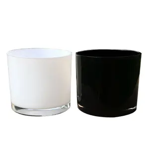 批发定制3芯510毫升厚底白色黑色空蜡烛玻璃罐蜡烛制作