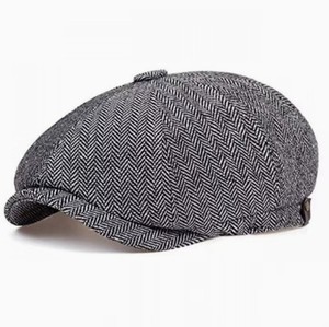 Venta al por mayor Syh1425 clásico Tweed Baker Boy gorra plana Casual periódico hiedra sombreros para hombres invierno estilo de carácter - Product Image 6