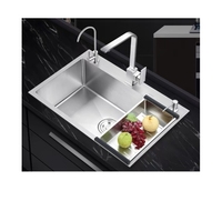 Évier de cuisine en acier inoxydable SUS304 OEM moderne à poser/encastrer, évier simple pour salle de bain ou bar domestique