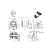 Conector chapado en oro al por mayor de fábrica de alta calidad CE RoHS, 5 pines, M12, código D, montaje en PCB, enchufe de ángulo recto IP67, hembra blindada