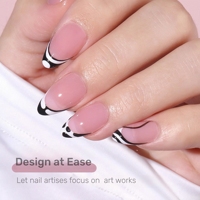 MyBeautyNails - Uñas postizas de gel de cobertura completa con puntas francesas, 9 colores, forma ataúd/almendra, de gel suave, a presión