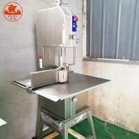 Meja Komersial Listrik Ikan Babi Sapi Sapi Beku Daging Steak Tulang Band Saw Cutter Mesin Pemotong