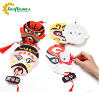 Perlengkapan Kerajinan DIY 45*15cm Topeng Opera Peking dari Kertas untuk Dekorasi Pesta Anak-anak pada Hari Imlek dan Liburan Festival Musim Semi