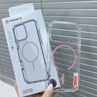 Coque de téléphone transparente avec charge sans fil pour iPhone 18 Pro Max, coque magnétique transparente pour iPhone 17, 16, 16e, 15, 13, 11, 12, 14 Pro Max