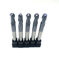 Fraise à queue sphérique en carbure de tungstène R2.5 R4, revêtement TiAlN, 2 dents, pour usinage CNC