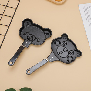 Heart Shape Mini Nonstick Skillet Frying <b>Pan</b> Skillet Omelet <b>Pan</b> Carbon Steel Metal Color Box Plastic <b>Handle</b> Black Color - Product Image 1