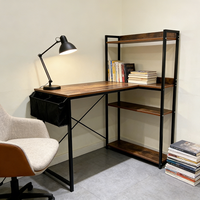 Bureau d'ordinateur en métal pour la maison et le bureau, combinaison moderne et simple avec bibliothèque intégrée