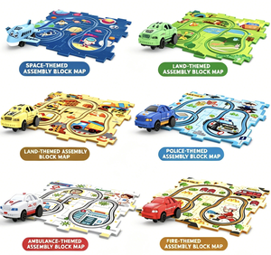 Juguete Interactivo de Pista Eléctrica para Niños, <span class=keywords><strong>Auto</strong></span> de Plástico a Escala 1:5, Rompecabezas de Construcción Automática, Mapa DIY, Ensamblaje DIY, Funciona con Pilas Alcalinas AA - Product Image 4
