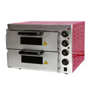 Kitchen bakery Oven 2 Layer Red Paint Body Pizza Oven Commercial with Time Control