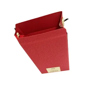 Ustom-bolsa de papel de regalo con cordón, caja de regalo de lujo para dulces/té/REGALO/bajo desgaste