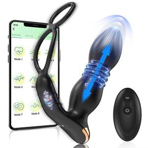 Vibratore anale giocattoli sessuali lesbici dispositivi fabbrica sconto per il massaggio nel cellulare spina Telescc In Silicone telecomando <span class=keywords><strong>Prosta</strong></span> - Product Image 1