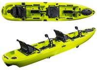 Kayak double tandem LSF Sit-On-Top pour la pêche, propulsion par pédale, plastique, longueur >4m, deux personnes, pour l'océan