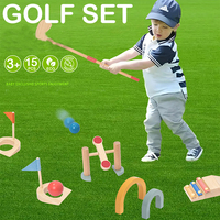 Mini ensemble de golf en bois pour enfants ensemble de golf miniature d'intérieur jouets de sport avec balles et clubs