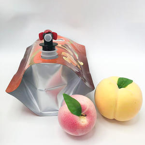 Bolsa de sellado térmico para embalaje de aluminio de grado alimenticio con impresión en Color, bolsa de pie a prueba de fugas con válvula con asa para vino de jugo - Product Image 2