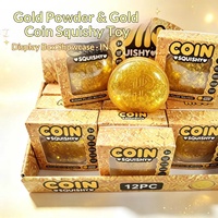 Jouet anti-stress à rebond lent en forme de pièce de monnaie dorée en TPR, à poudre d'or et de maltose, imitant un dollar, pour adultes, de grande valeur, transfrontalier