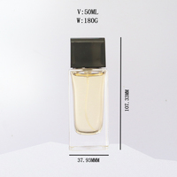 Flacon de parfum rectangulaire vide personnalisé 30ml 50ml 100ml, flacon de parfum carré en verre ROUGE avec vaporisateur et couvercle magnétique