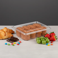 Barquettes rectangulaires en plastique PET pour biscuits, desserts, pâtisseries, emballages alimentaires, contenants pour pain, desserts, boîtes durables