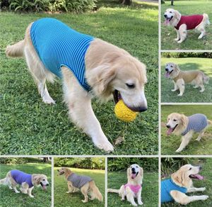 Hunde hemden Gestreifte T-Shirts aus Baumwolle, atmungsaktive Grund weste für Welpen und Katzen, super weiches, dehnbares Hunde-T-Shirt-Tanktop - Product Image 4
