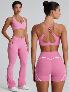 GLORIS 2026 Conjunto Deportivo <span class=keywords><strong>de</strong></span> Dos Piezas para Mujer, Ecológico, <span class=keywords><strong>de</strong></span> Nailon/Spandex, Ajustado, <span class=keywords><strong>de</strong></span> Cintura Alta, Levanta Glúteos, Leggings <span class=keywords><strong>de</strong></span> Yoga y Top Deportivo - Product Image 2