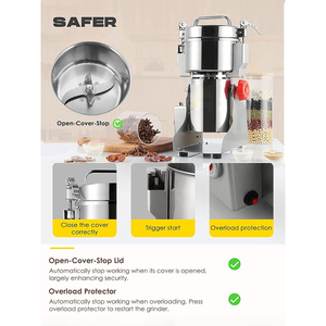 Molino Eléctrico <span class=keywords><strong>de</strong></span> 800g para Granos <span class=keywords><strong>de</strong></span> Café, <span class=keywords><strong>Especias</strong></span> <span class=keywords><strong>y</strong></span> Hierbas <span class=keywords><strong>de</strong></span> Alta Velocidad, Seguridad Mejorada, Máquina Súper Fina Comercial - Product Image 3
