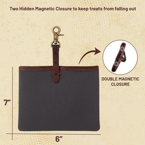Pochette à friandises <span class=keywords><strong>pour</strong></span> chien NiBao <span class=keywords><strong>pour</strong></span> l'entraînement, sac à friandises en cuir premium et <span class=keywords><strong>toile</strong></span> <span class=keywords><strong>cirée</strong></span> avec double fermeture magnétique et clips <span class=keywords><strong>pour</strong></span> ceinture - Product Image 3