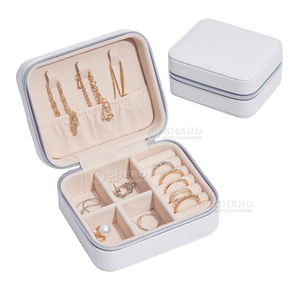 Boîte à bijoux de voyage de luxe de petite taille, logo personnalisé, étui de rangement pour bijoux en cuir PU, organiseur de bijoux multicolore pour usage quotidien - Product Image 5
