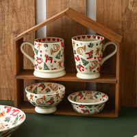 Style rétro nordique haute beauté maison Restaurant petit déjeuner bol assiette plateau de rangement noël assiette en céramique ensemble vaisselle en porcelaine