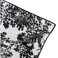 Orange Lion Rideaux et cantonnières personnalisables en tissu polyester/rayonne/lin noir, style naturel moderne, motif litchi, avec cordon perlé