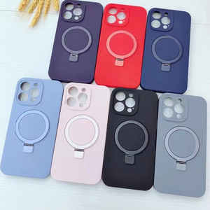 Màu sắc tinh khiết cao cấp Silicone lỏng bảo vệ đầy đủ da-cảm thấy đá Đứng Chống sốc điện thoại trường hợp đối với <span class=keywords><strong>iPhone</strong></span> 16 không khí 16 Pro Max 16e - Product Image 1