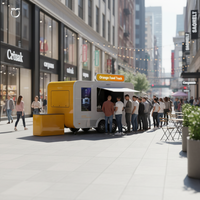 Nouvelle Arrivée 2026 : Remorque de Restauration Mobile Extérieure en Fibre de Verre, Design Urbain, pour Bar à Boissons (Limonade, Jus), Vente au Détail et Service Rapide