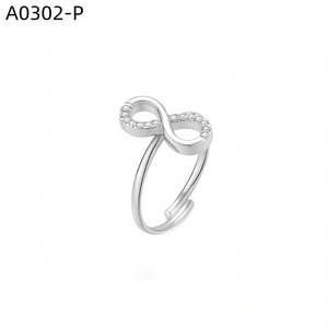 เอมี่ เอมี่ อินฟินิตี้ริง 925 ชุบเงินคิวบิกเซอร์โคเนียเครื่องประดับแฟชั่นสตรีของขวัญสวมใส่ทุกวันสไตล์โมเดิร์น A0302 - Product Image 5