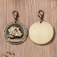 Groene Oude Zand Vegen Relief Labrador Huisdier Metalen Dog Tag Duitse Herder Ronde Huisdier Tag