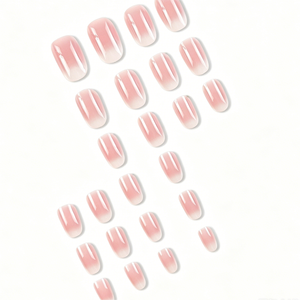 <span class=keywords><strong>Faux</strong></span> ongles de luxe rose nude 24 pièces, brillants, forme amande, aspect naturel, pour le bureau, professionnels, à presser, vente en gros - Product Image 5