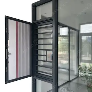 Commercial US NFRC Certificate Customized House Windows Double Panel Energy Efficient Aluminium Profile Casement Window