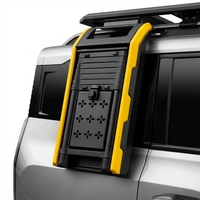 Porte-bagages de toit en alliage d'aluminium avec échelle télescopique intégrée, plateforme latérale pliable, compartiment, barres de toit de voiture