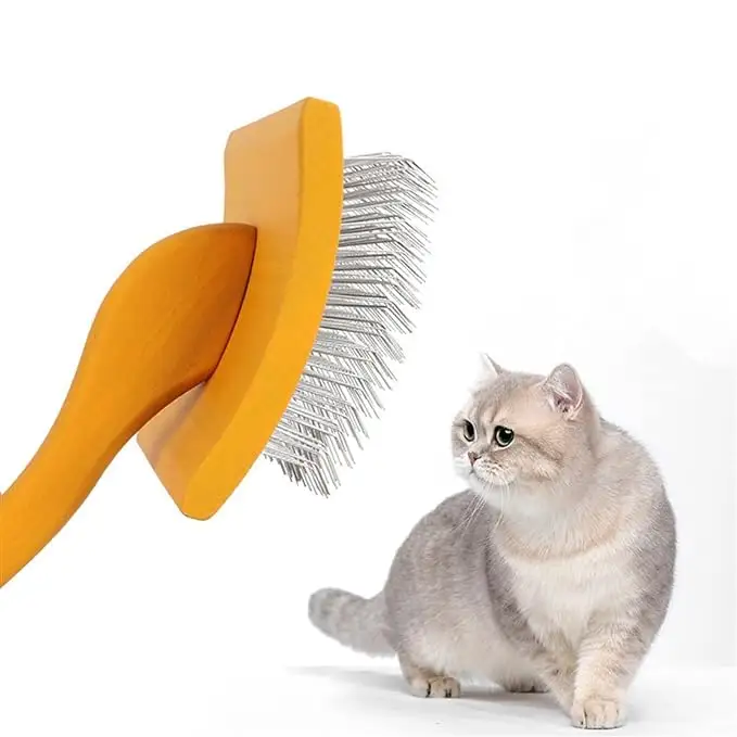 Pet crank solid wood beauty cat and dog hair removal and hair pulling beauty needle comb