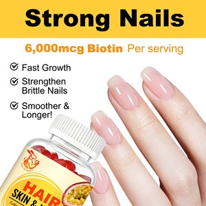 Suplemento de belleza para adultos con envío rápido, gomitas multivitamínicas que favorecen el cabello, las uñas y la piel, vitamina A, 60 gomitas, suplemento dietético - Product Image 2