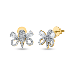 Pendientes de diamantes de mariposa brillante para noches glamorosas que ofrecen un acabado luminoso y elegante de la India - Product Image 1